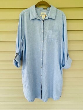 C&C California Blue 100% Linen Dress Size Large